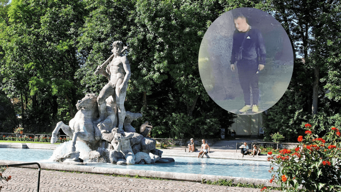 Der Neptunbrunnen im Alten Botanischen Garten (Archivbild): Dort waren Opfer und die Tatverdächtigen aneinander geraten.