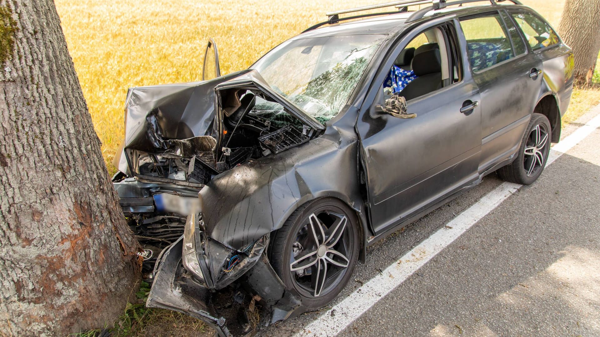 Unfall (Symbolbild): Am Ende seiner Crash-Tour rammt der Mann in Bayern einen Baum.