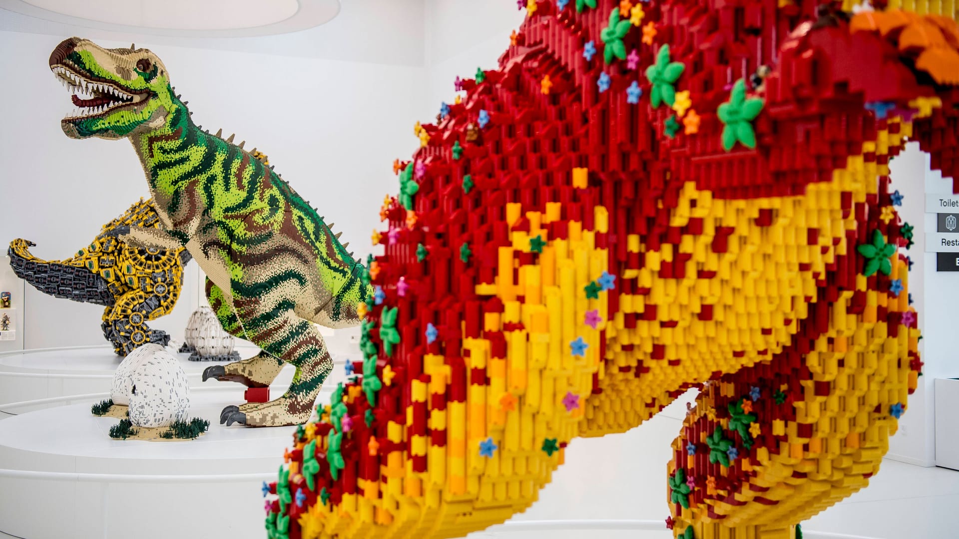 Gigantische Lego-Dinosaurier: Ausgestellt im Lego House in Billund.