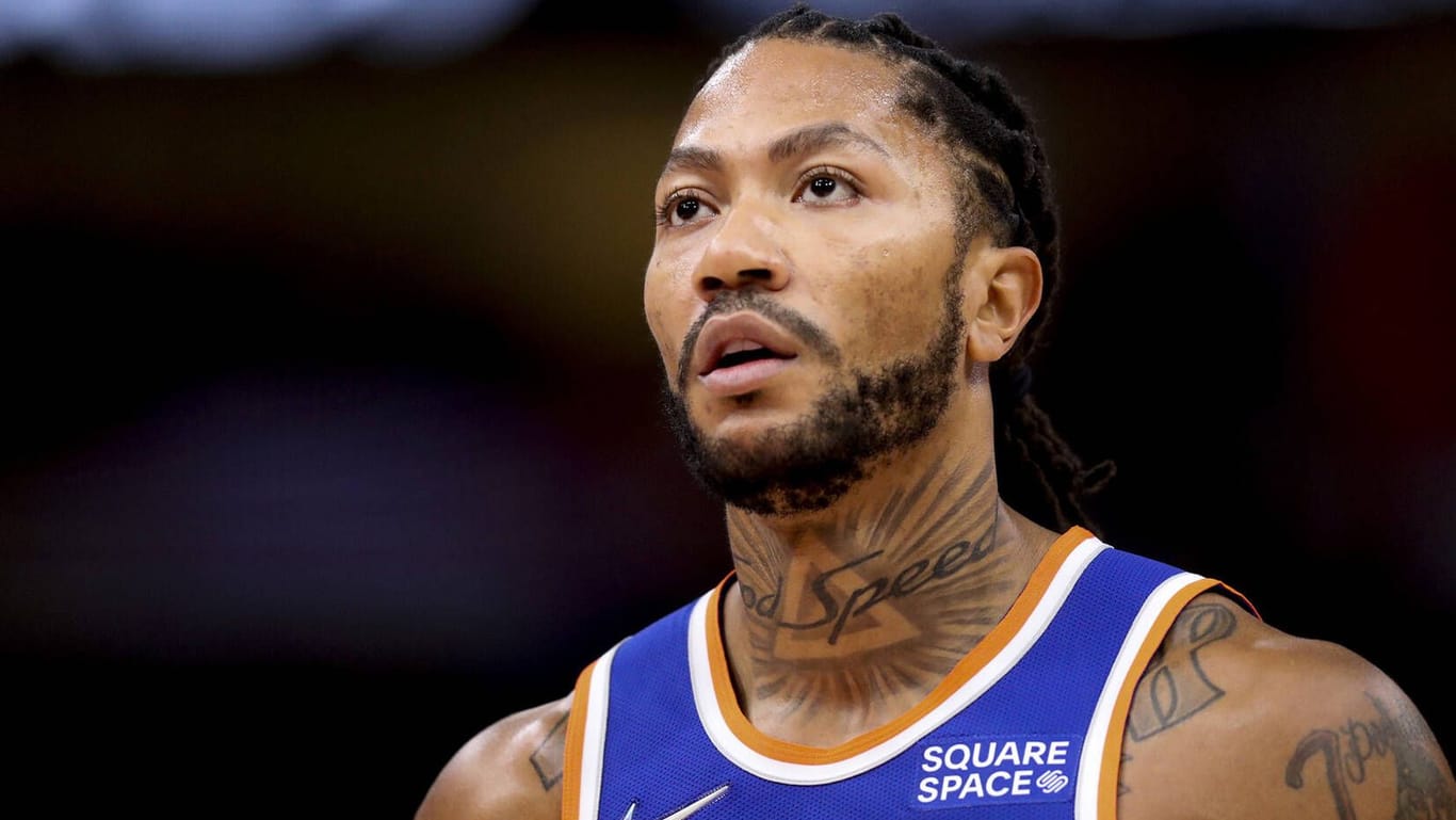 Derrick Rose 2021 im Trikot der New York Knicks: Der einstige MVP konnte an seine besten Jahre nicht mehr anknüpfen.