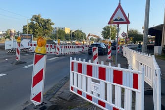 Baustelle an der Hamburger Straße: Hier werden Autofahrer am Wochenende umgeleitet.