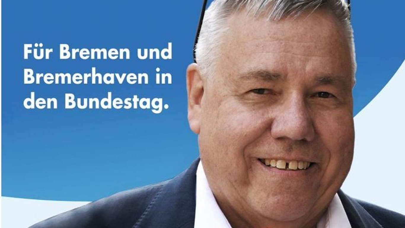 Olaf Kappelt auf einem AfD-Wahlplakat von 2021