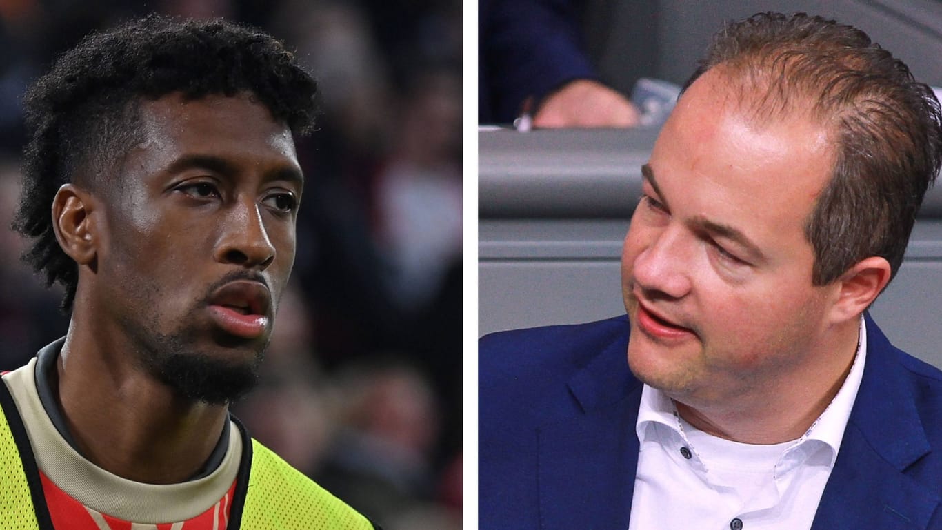 Bayern-Star Kingsley Coman und AfD-Mann Martin Sichert.