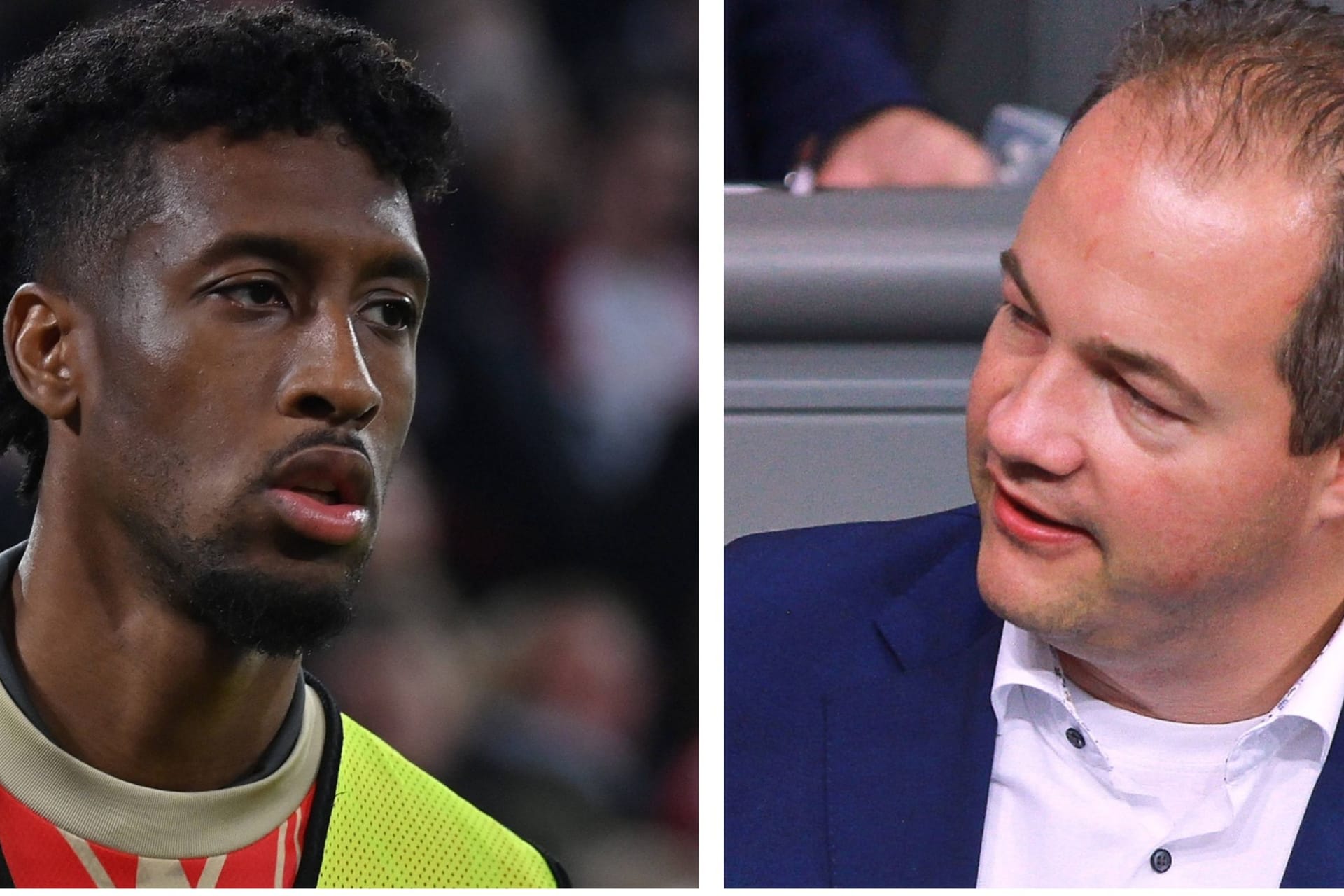 Bayern-Star Kingsley Coman und AfD-Mann Martin Sichert.