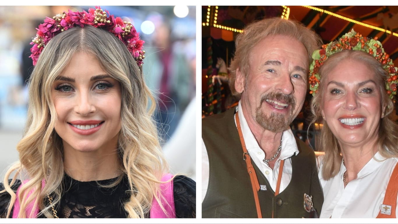 Cathy Hummels und Thomas Gottschalk mit seiner Ehefrau Thea auf der Wiesn (Montage).