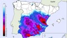 Die erheblichen Regenmengen, die in Spanien am Dienstag runterkamen in Liter pro Quadratmeter.