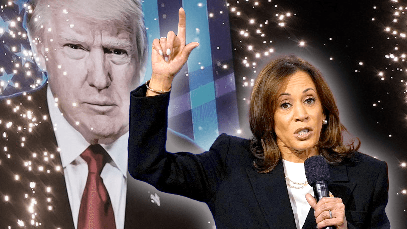 Donald Trump (l) und Kamala Harris: Sie kämpfen erbittert um die Swing States.