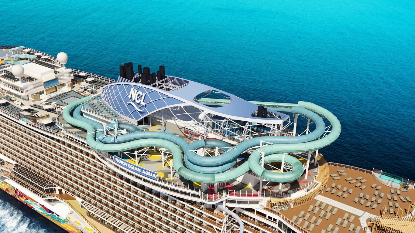 Der Aqua Slidecoaster auf der «Norwegian Aqua» ist ein Hybrid aus Achterbahn und Wasserrutsche - mithilfe von Magnet-Technologie sollen Wagemutige mit bis zu 50 km/h durch die Röhren gleiten.