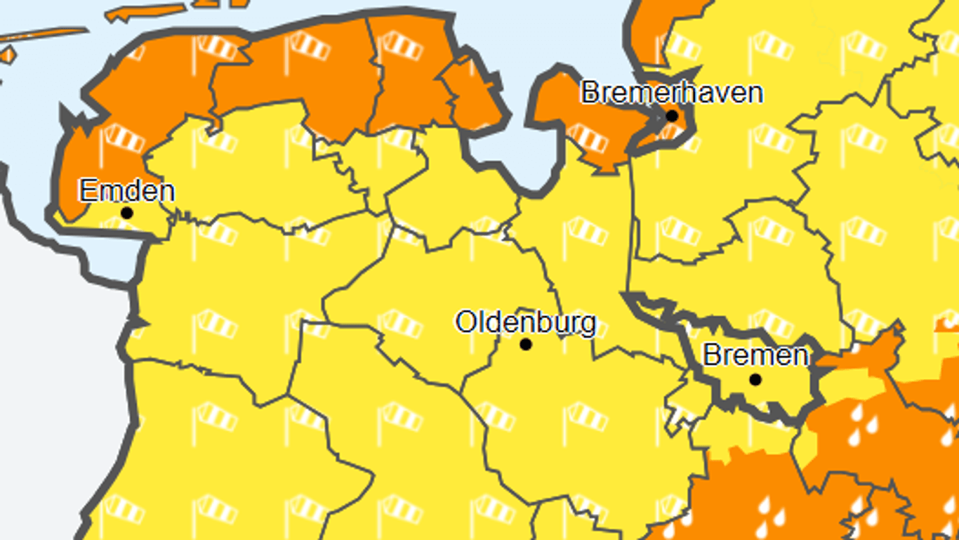 Sturmwarnung an der Küste: An der Nordsee werden im Tagesverlauf kräftige Winde mit bis zu 85 Kilometer pro Stunde erwartet.