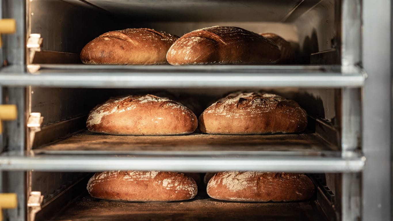 Frisches Brot im Bäckerei-Backofen (Symbolfoto).