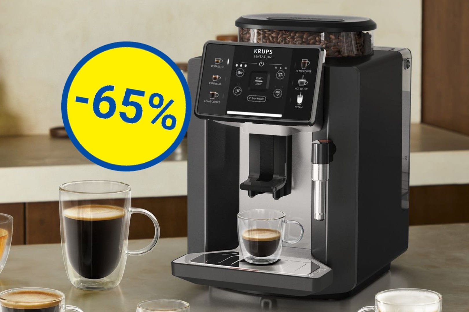 Sichern Sie sich diesen Kaffeevollautomaten von Krups jetzt zum Tiefpreis im Lidl-Onlineshop!