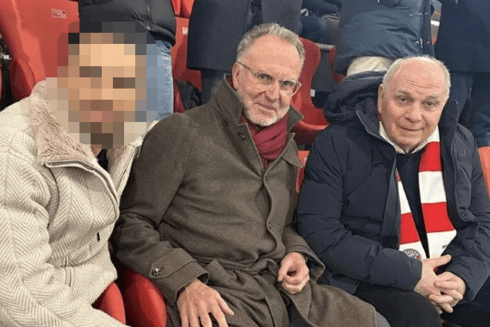 Einer der Beschuldigten beim Fußball: Neben ihm Karl-Heinz Rummenigge und Uli Hoeneß.