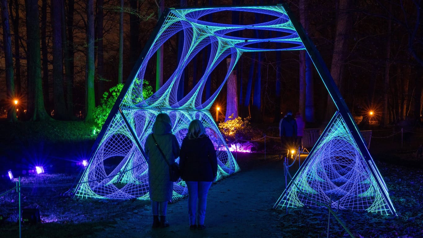 Blick auf Magische Galaxie beim Christmas Garden Dresden