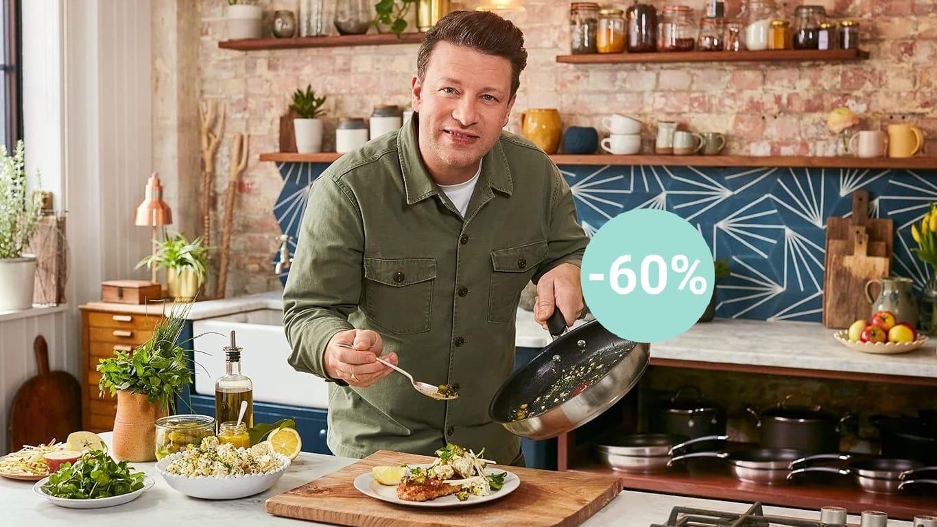 Nur noch heute: Mit einem exklusiven Gutscheincode bekommen Sie die Jamie-Oliver-Pfanne von Tefal für weniger als 50 Euro.