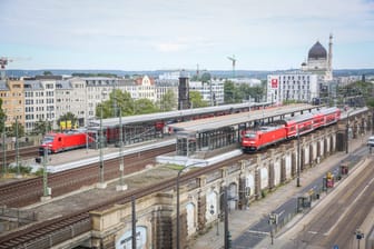 Blick auf Bahnhof Mitte in Dresden: