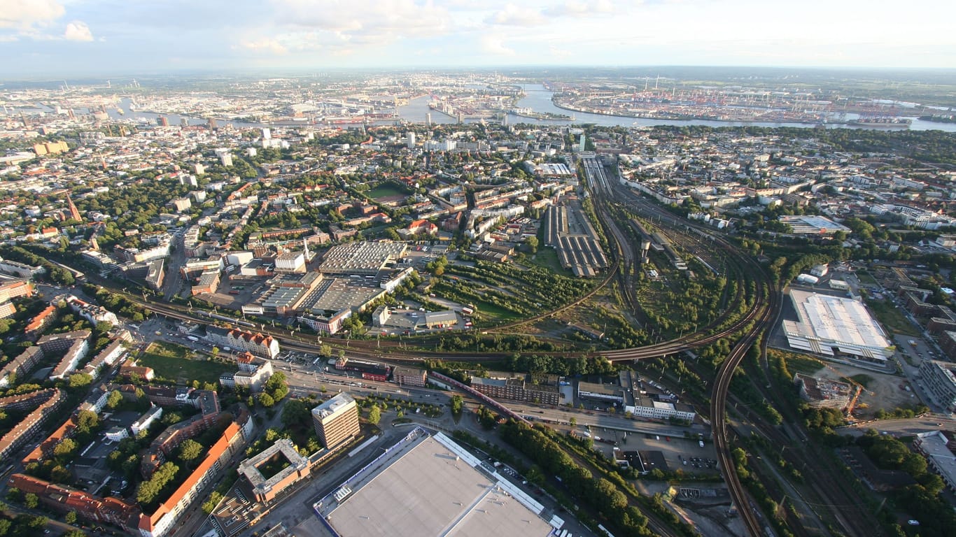 Ein Blick auf das Areal, das heute die Neue Mitte Altona ist.