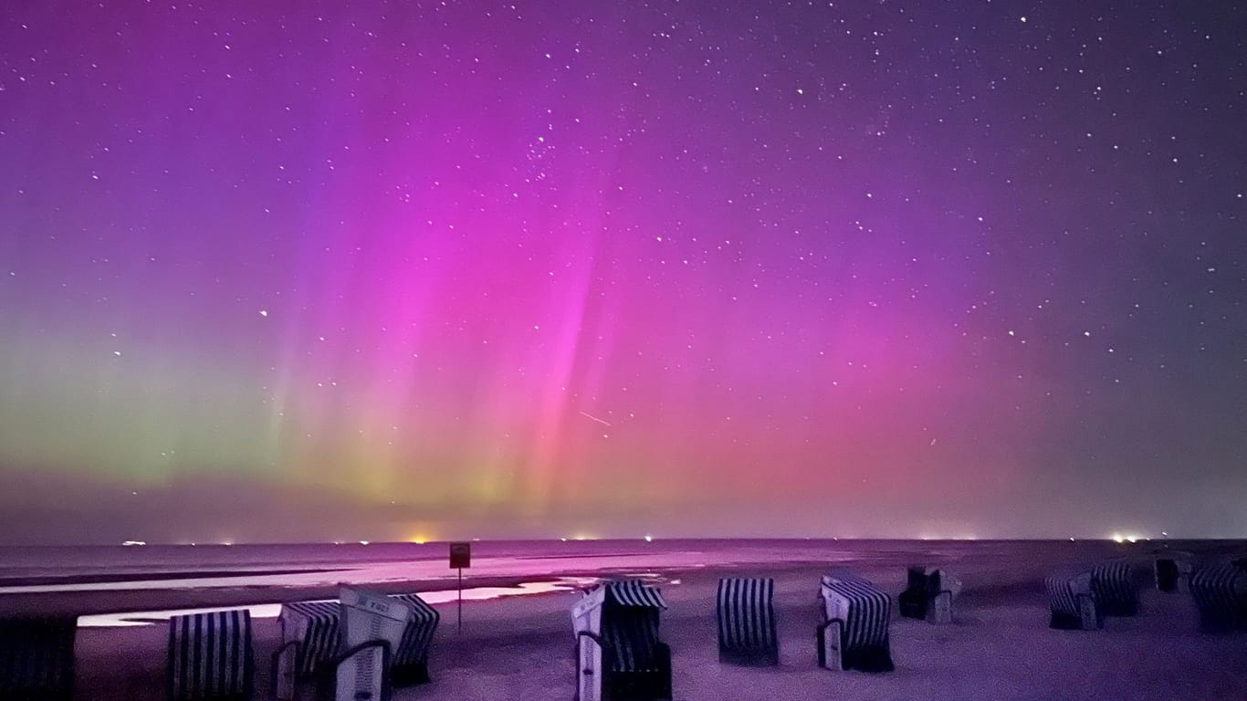 Polarlichter über der Nordsee