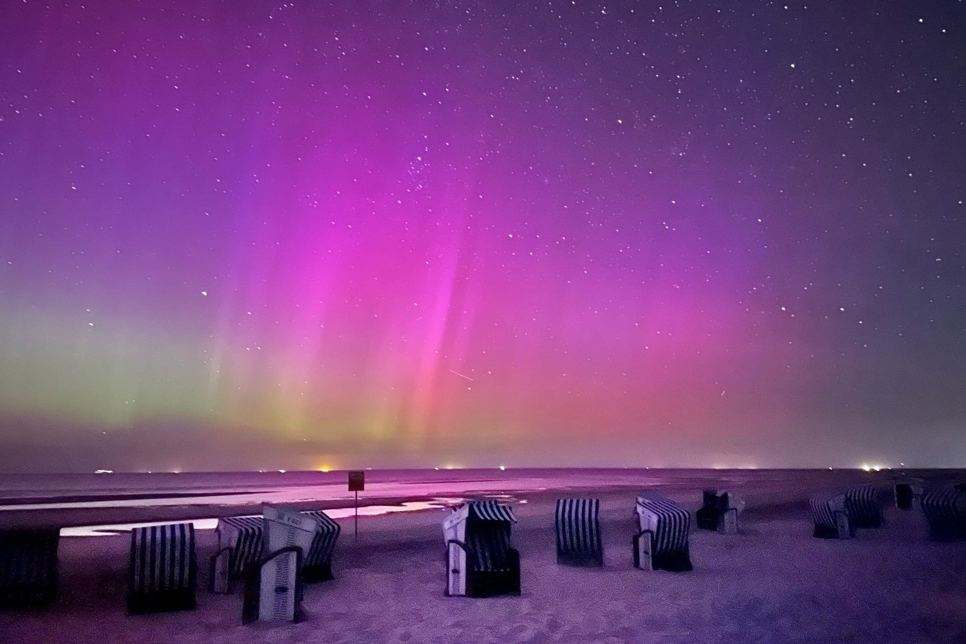 Polarlichter über der Nordsee