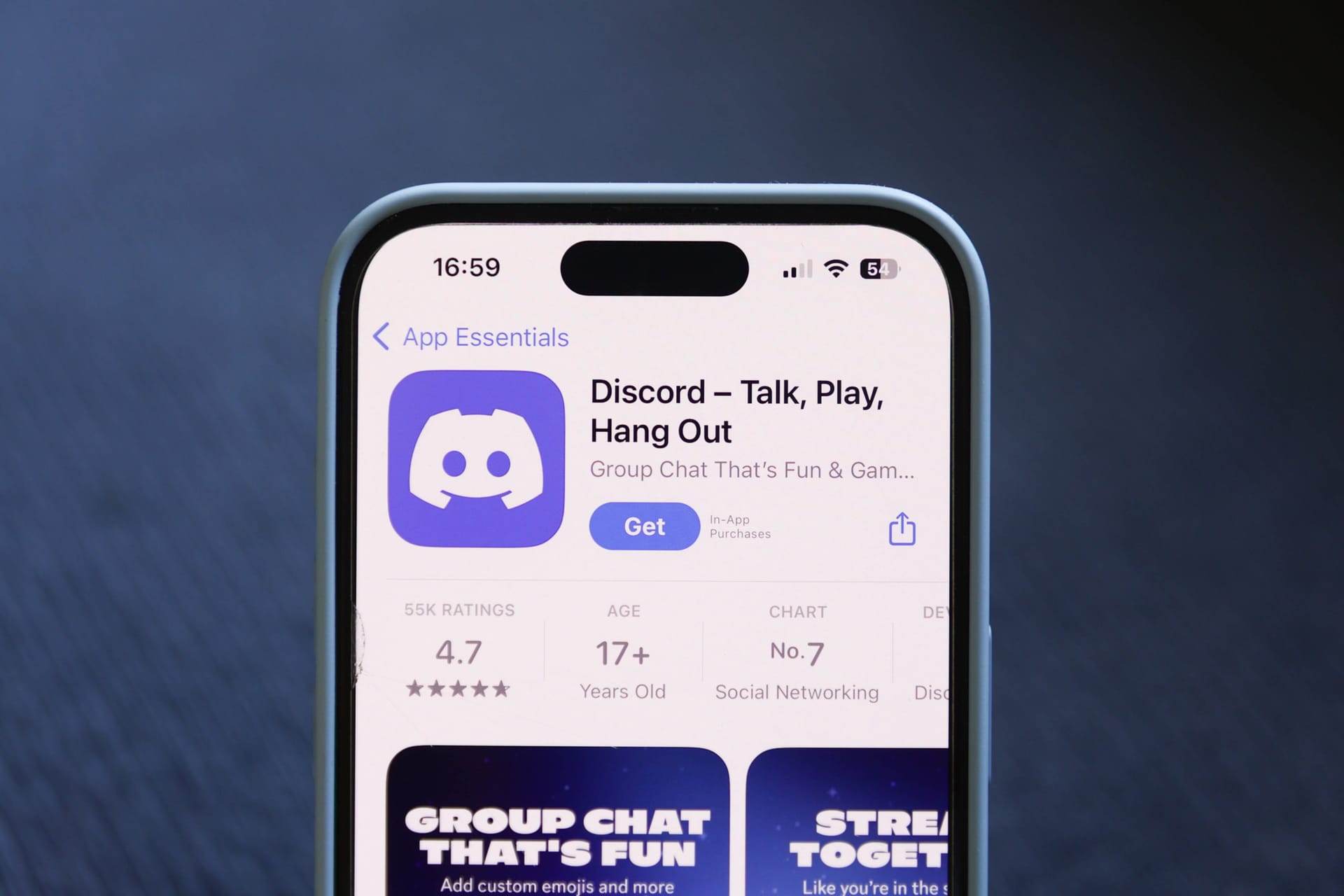 Die Nachrichten-App Discord im Apple-Store (Symbolbild).