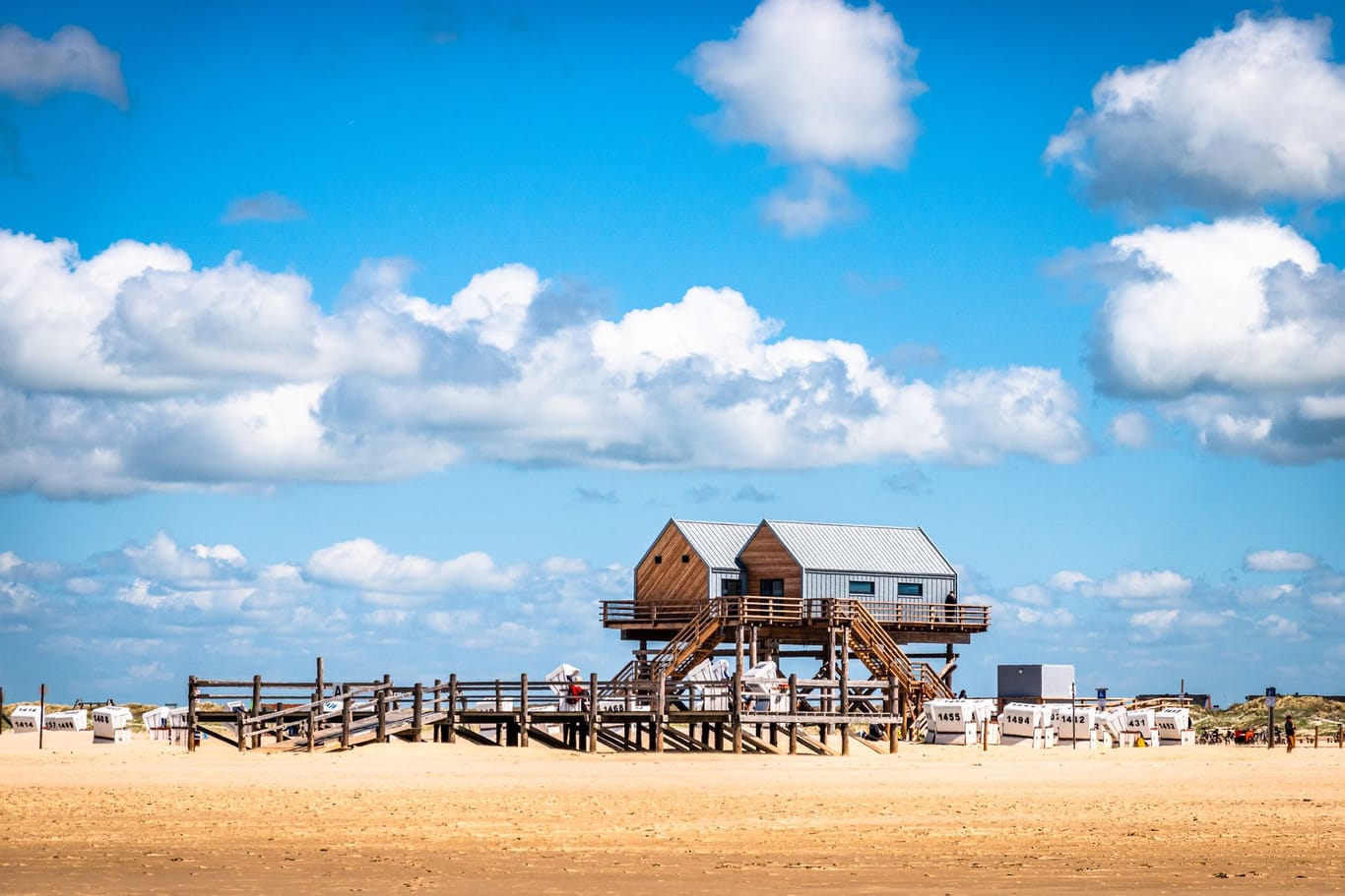 Am Strand von St. Peter-Ording in Schleswig-Holstein