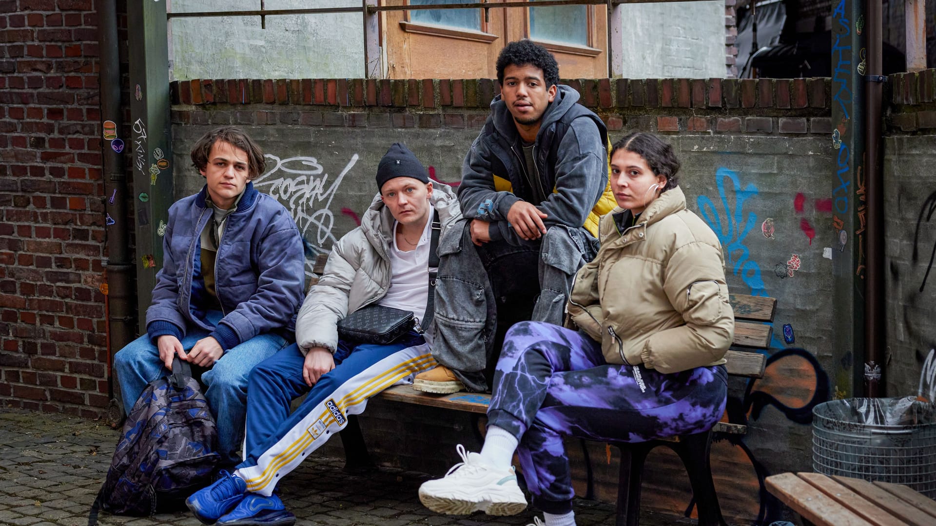 Aaron Maldonado Morales, Vito Sack, David Ali Rashed und Manal Raga Sabit (v.l.n.r.): Die vier Schauspieler sind die Hauptdarsteller der Serie "KEKs".