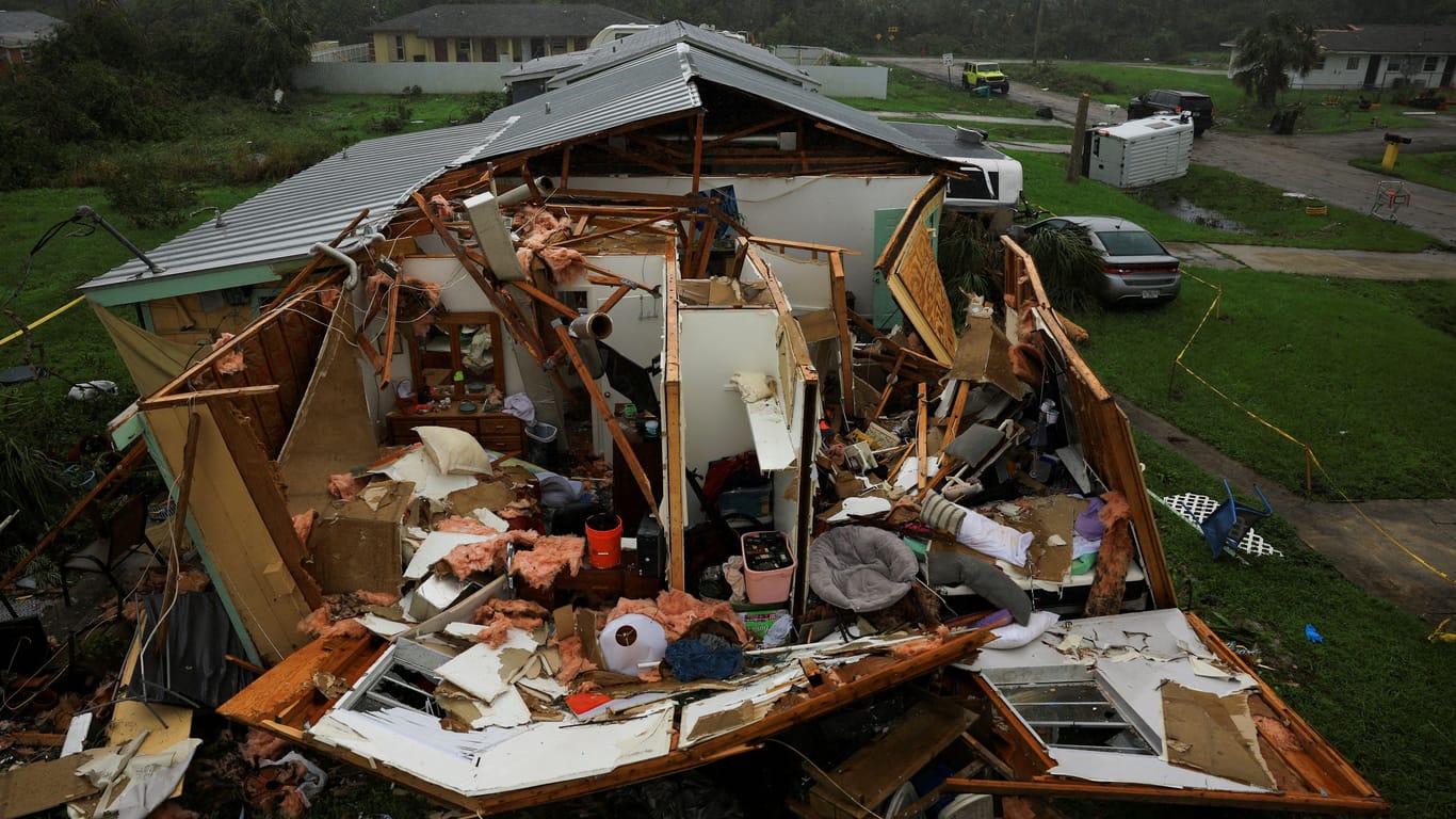 Hurrikans werden immer heftiger: zerstörtes Haus in Florida.