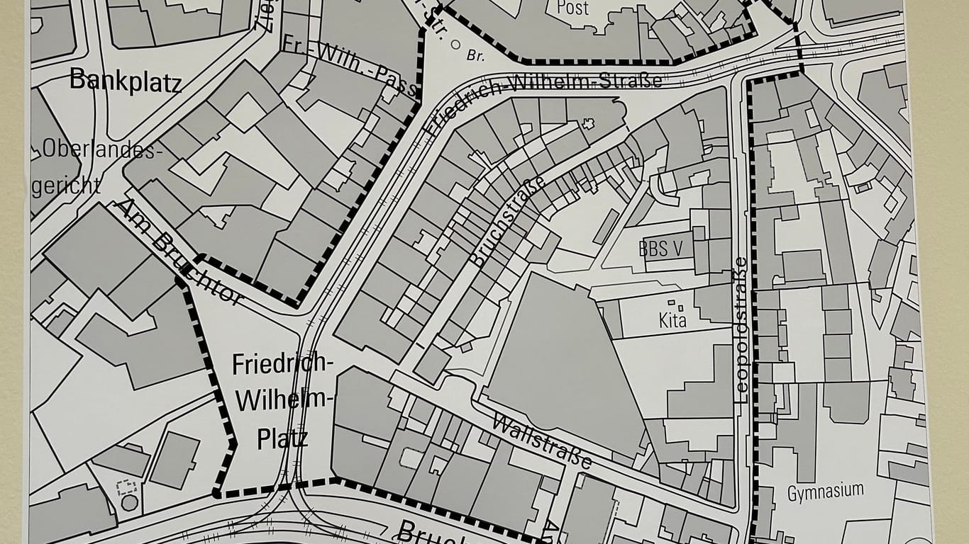 Messerverbotszone in Braunschweig: Die Maßnahmen sollen sich über den markierten Bereich erstrecken.