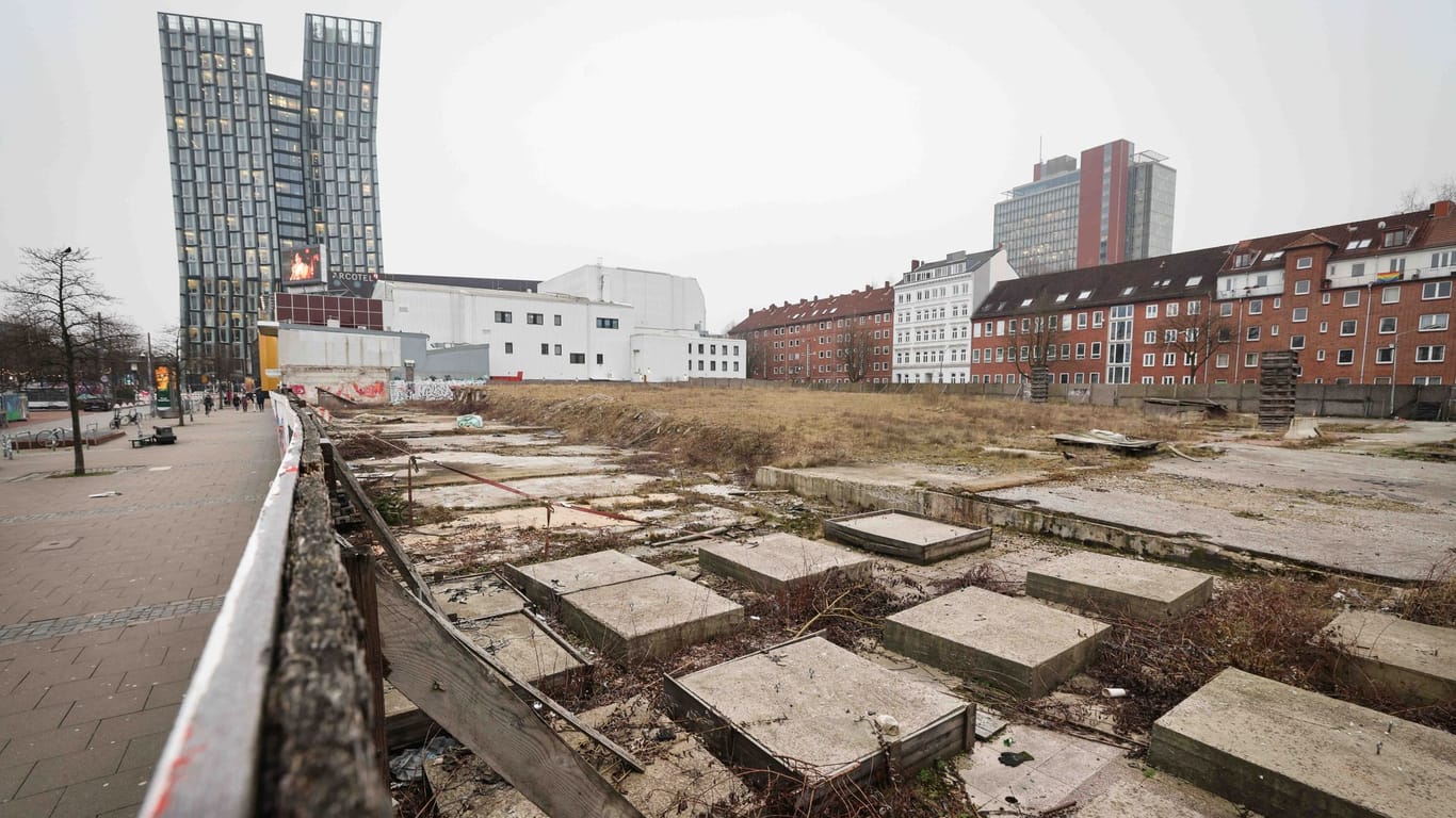 Das brachliegende Areal im Paloma-Viertel auf St. Pauli: 2014 wurden die berühmten Esso-Häuser an der Hamburger Reeperbahn abgerissen.