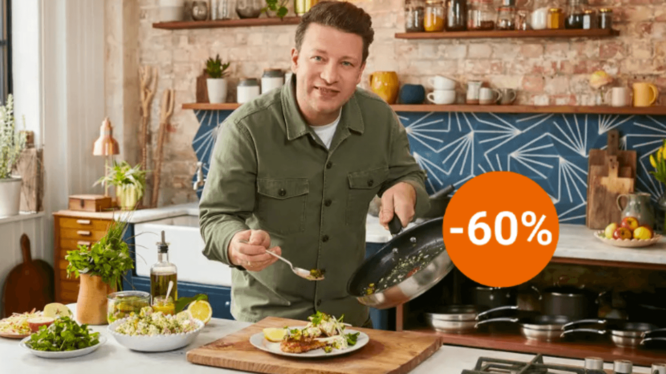 Mit einem exklusiven Gutscheincode bekommen Sie die Jamie-Oliver-Pfanne von Tefal für weniger als 50 Euro.