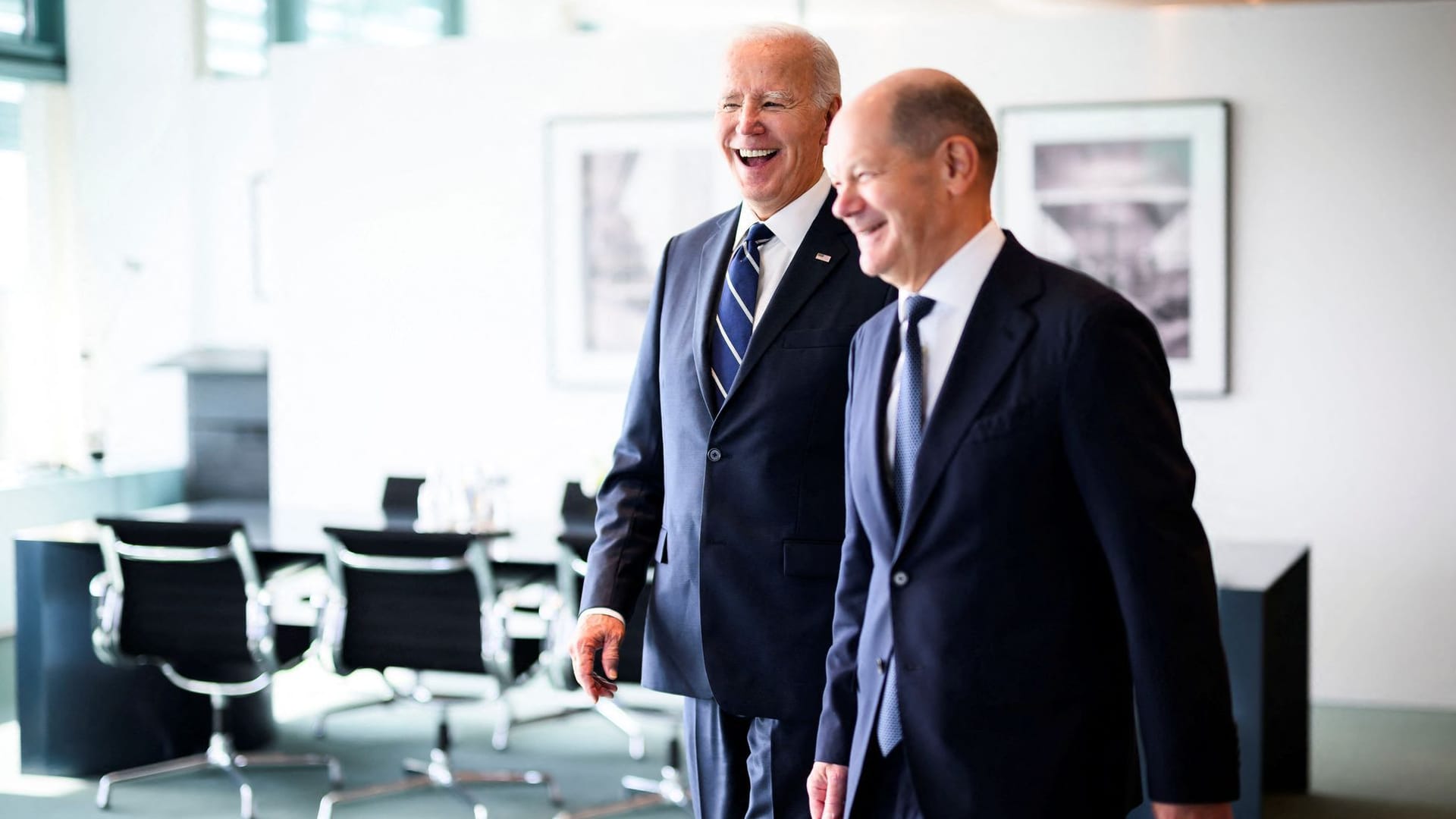 Joe Biden und Olaf Scholz: Die Stimmung beim Besuch des US-Präsidenten in Berlin ist äußerst gut.