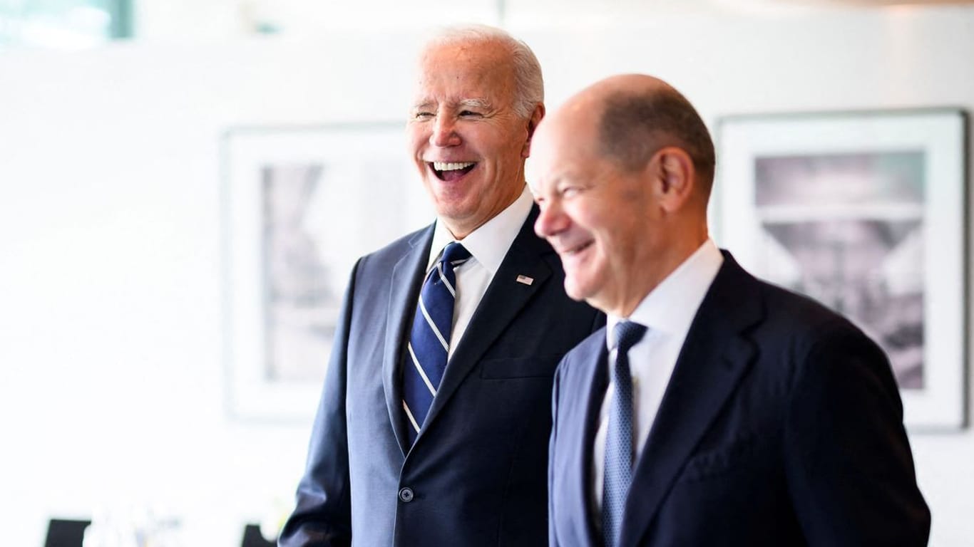 Joe Biden und Olaf Scholz: Die Stimmung beim Besuch des US-Präsidenten in Berlin ist äußerst gut.