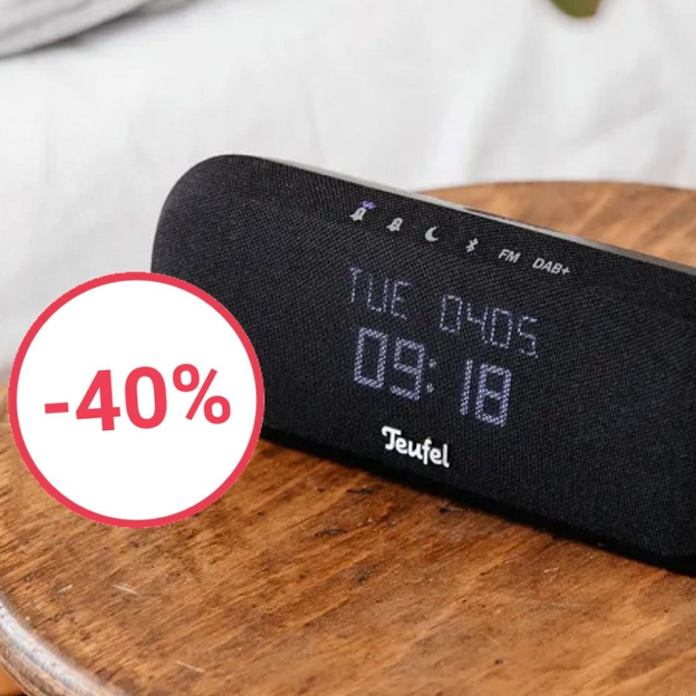 Im Black Friday Pre-Sale reduziert: Das Radio One von Teufel ist ein Bluetooth-Lautsprecher, Radio und Wecker in einem.