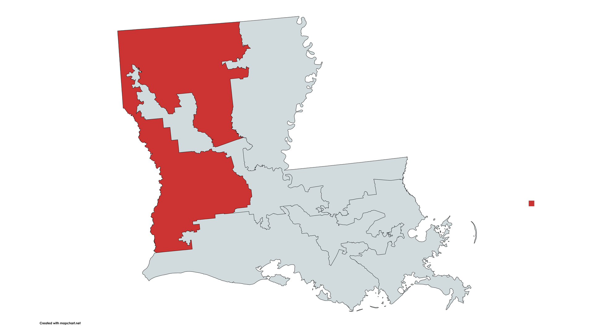 Louisianas 4. Wahlbezirk (rot): Der Sprecher des Repräsentantenhauses vertritt diesen Bezirk.