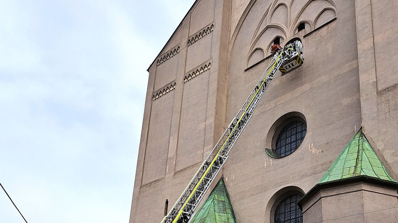 Vom Aussichtsturm "Alter Peter" musste die Feuerwehr einen 66-Jährigen mithilfe einer Drehleiter retten.