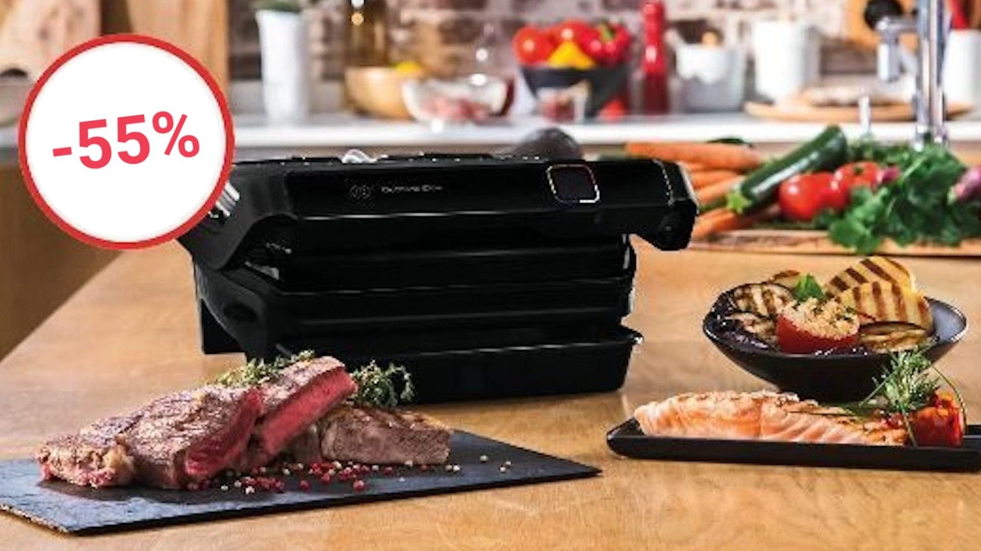 Lidl reduziert den OptiGrill Elite von Tefal nur heute radikal.