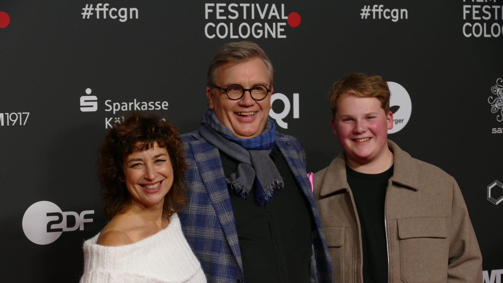 Film Festival Cologne: Isabell Varell, Hape Kerkeling und Julius Weckauf (v.l.n.r.) bei der Premiere des neuen Dokumentationsfilms über Kerkelings Leben.