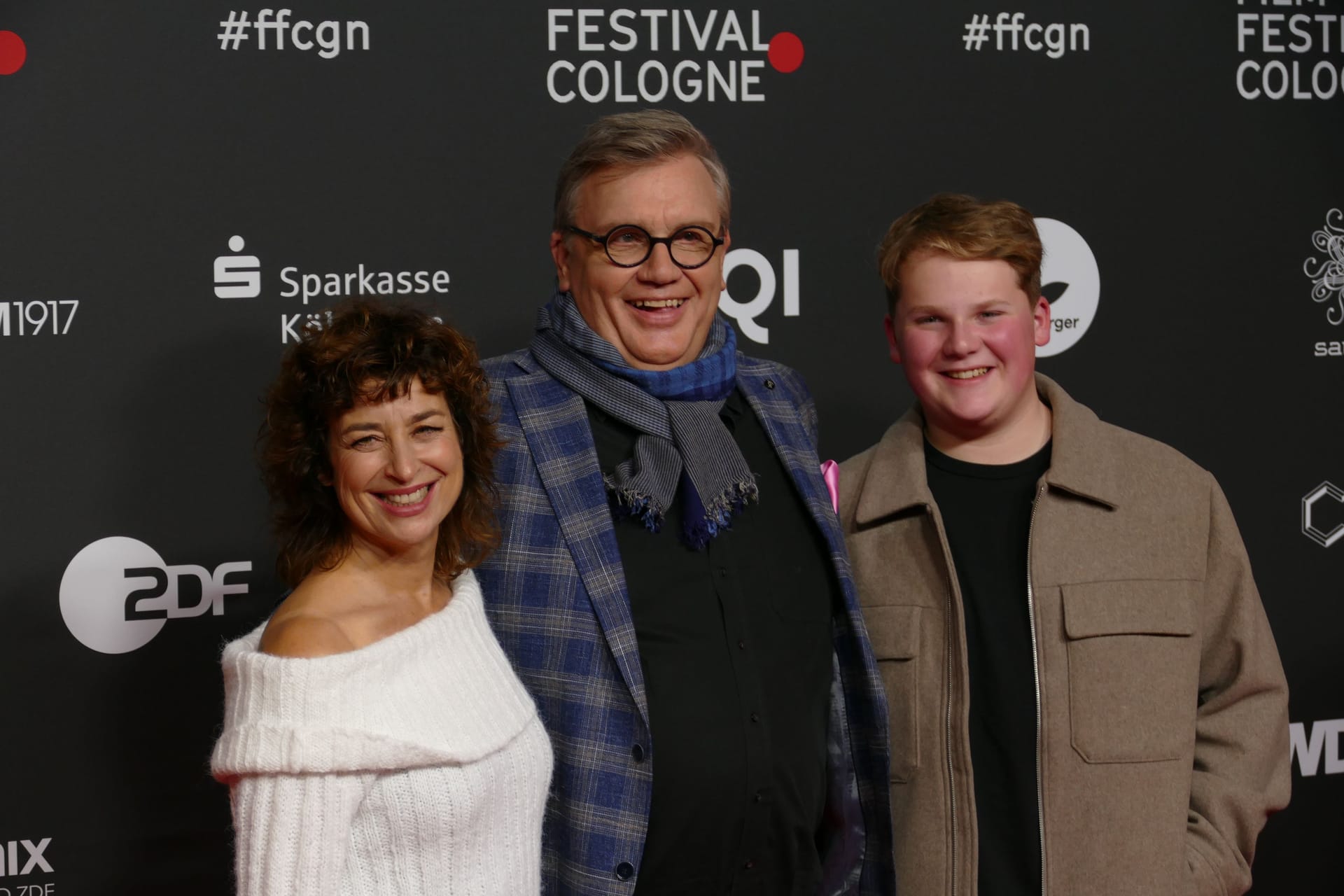 Film Festival Cologne: Isabell Varell, Hape Kerkeling und Julius Weckauf (v.l.n.r.) bei der Premiere des neuen Dokumentationsfilms über Kerkelings Leben.