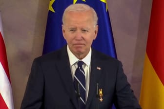 Joe Biden während einer Rede im Schloss Bellevue.