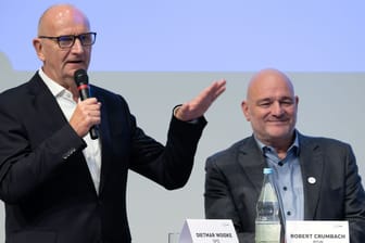 Brandenburgs Ministerpräsident Woidke und BSW-Landeschef Crumbach