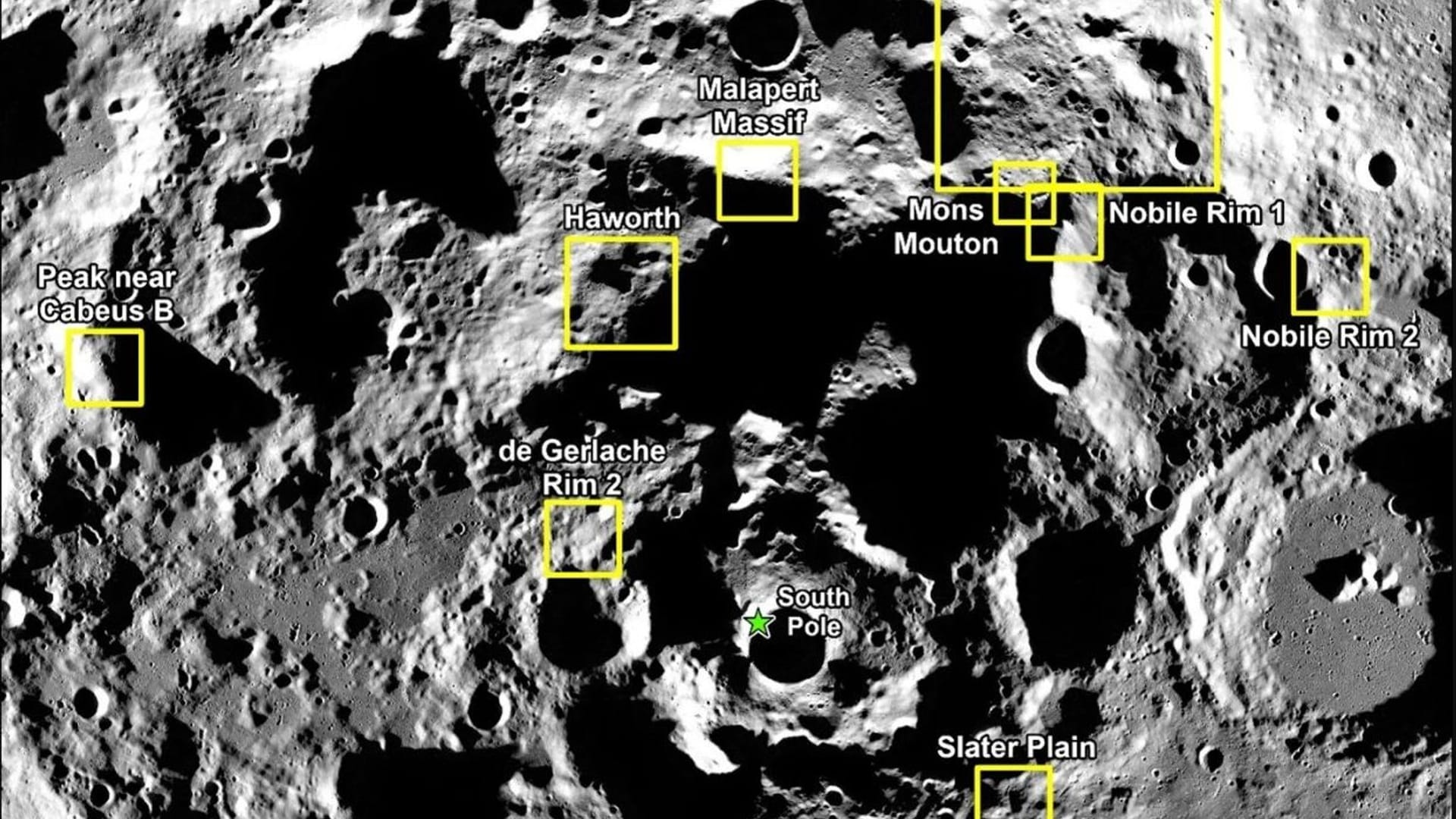 Standorte für die erste bemannte Landung auf dem Mond