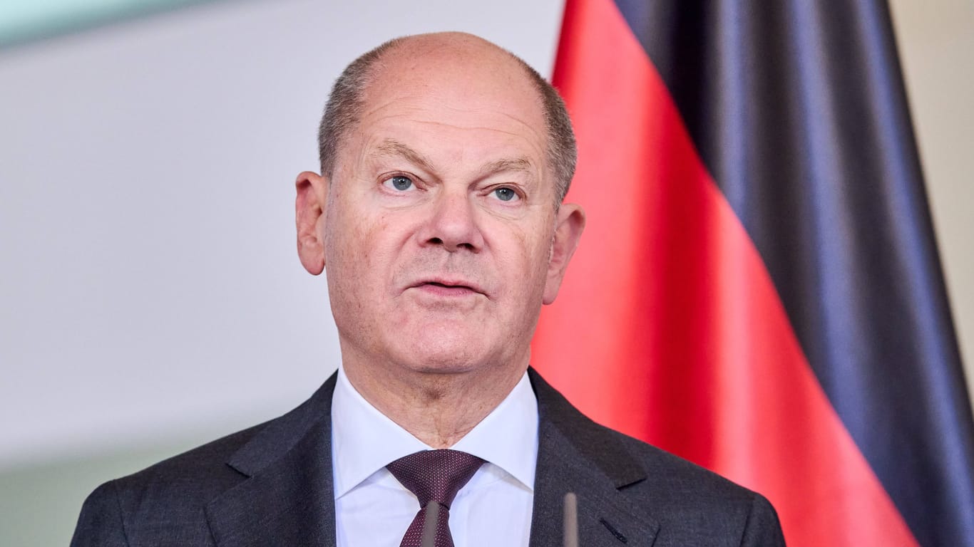 Bundeskanzler Olaf Scholz bei einer Pressekonferenz (Archivbild).