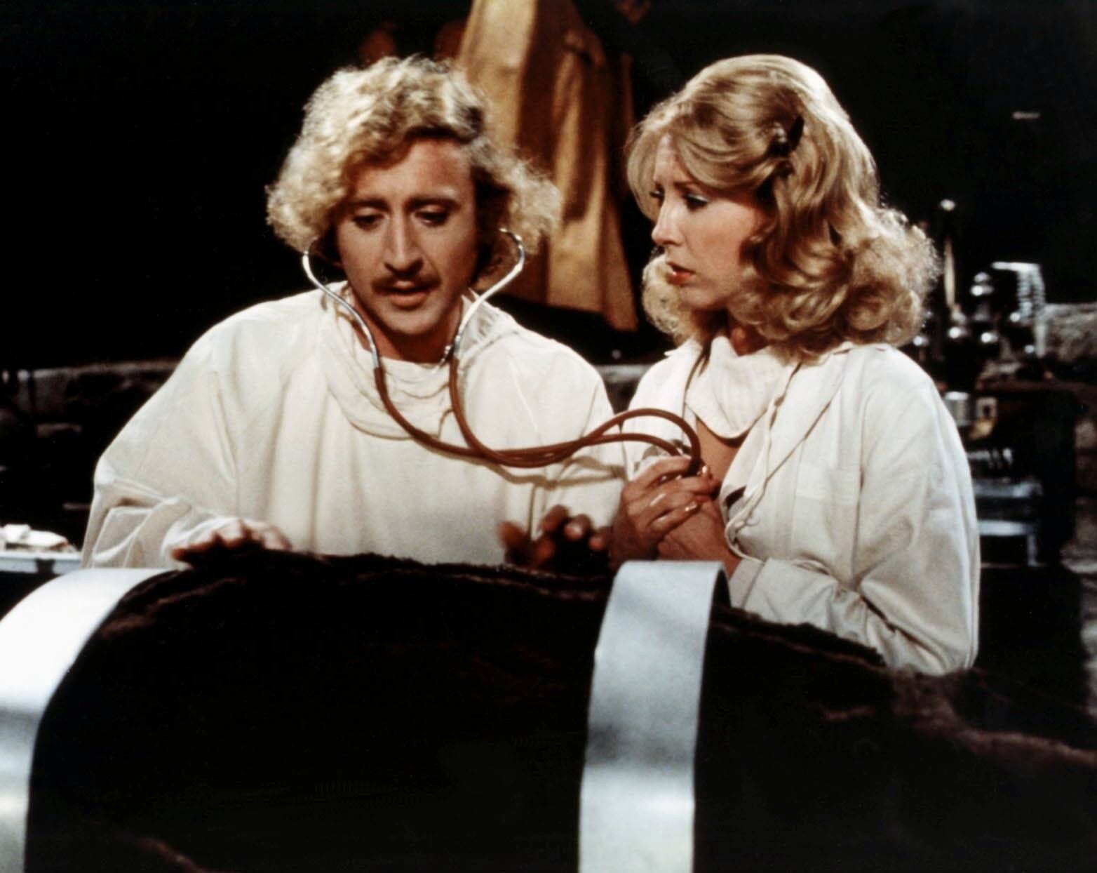 Gene Wilder und Teri Garr am Set von "Frankenstein Junior"