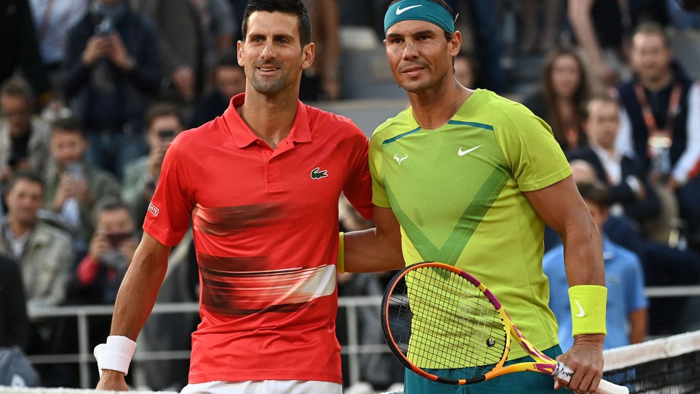 Novak Djokovic (l) und Rafael Nadal