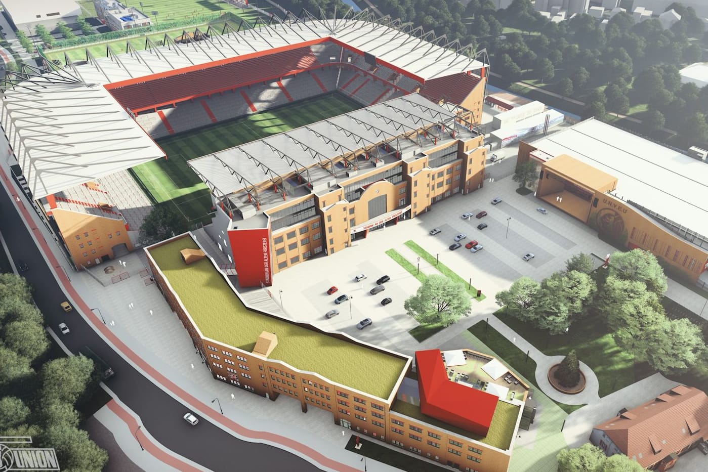 Grafik der neuen Alten Försterei: Union Berlin hat große Pläne für das Stadion.