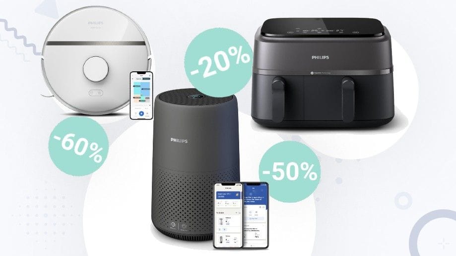 Philips-Angebote bei Amazon: Der Onlineriese reduziert Saugroboter, Airfryer und mehr radikal.