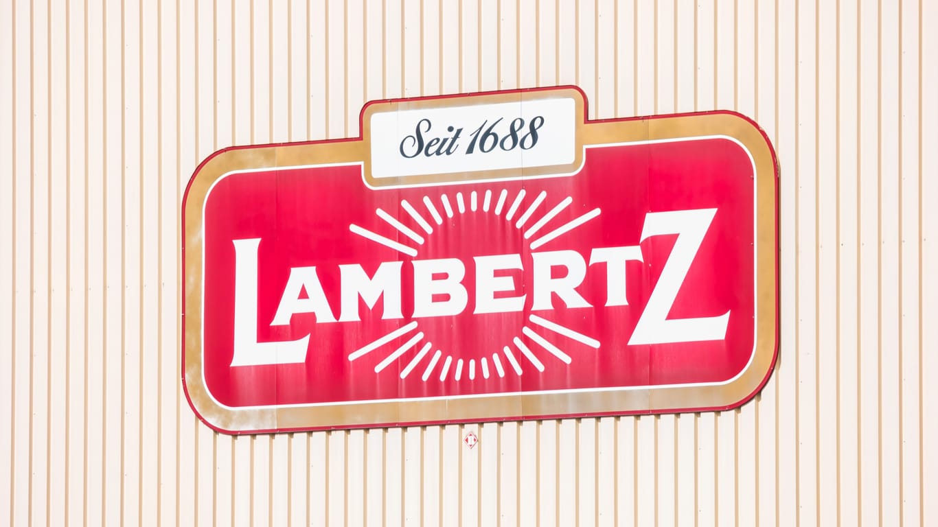 AACHEN, GERMANY OCTOBER, 2017: Lambertz Logo on a factory building. The Lambertz Group is a Aachener Printen- and chocolate factory founded by Henry Lambertz 1688 and a manufacturer Christmas cookies.