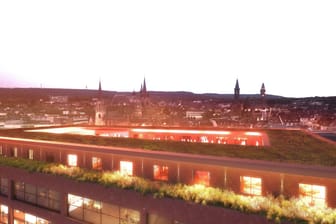 Architektenentwurf: So könnte das Rotlichtviertel auf dem Dach des Horten-Hauses aussehen.