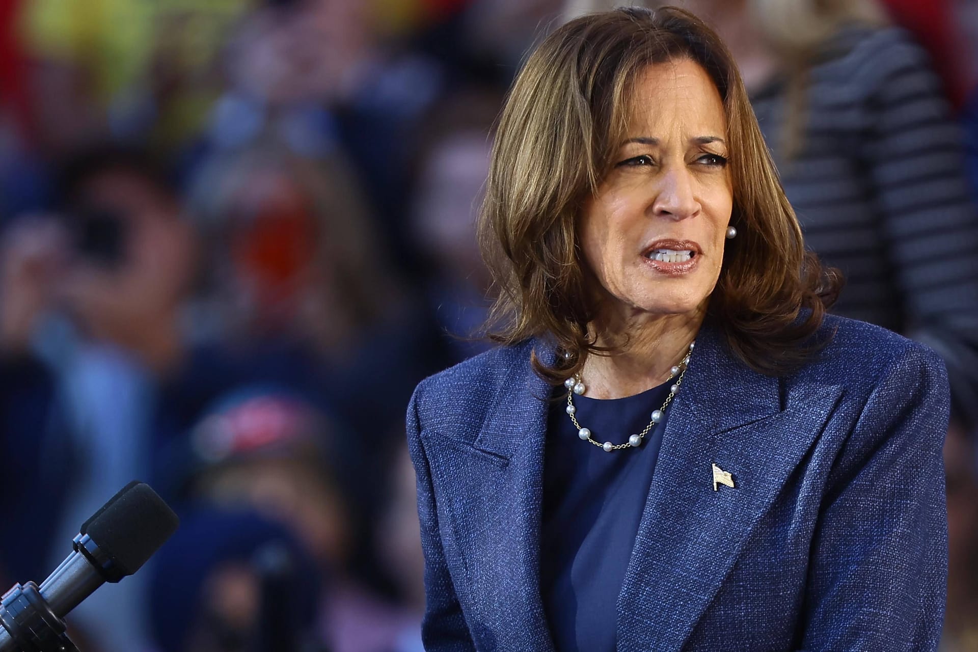 Kamala Harris bei einer Wahlkampfveranstaltung im US-Bundesstaat Pennsylvania.