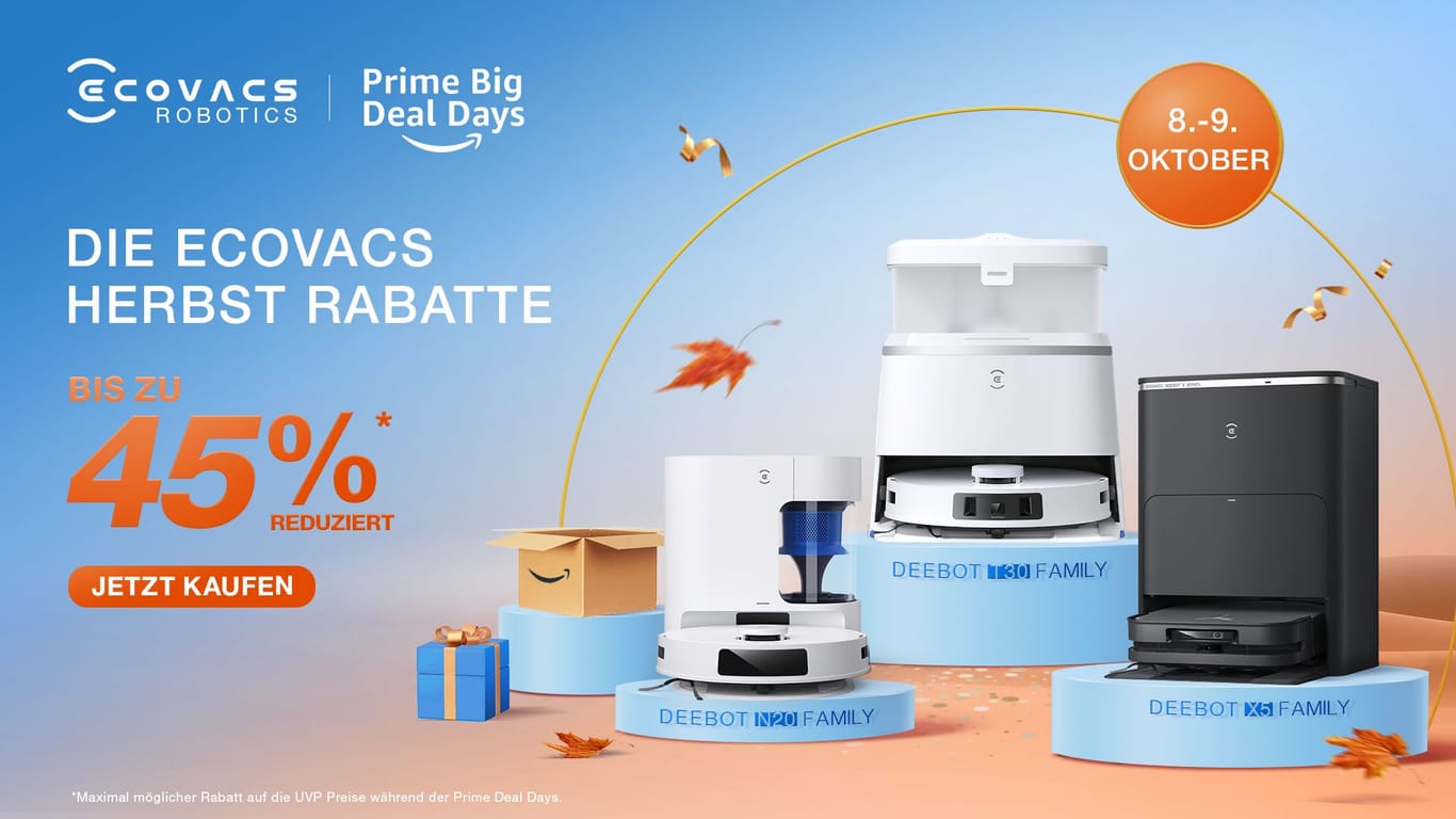 An den Prime Deal Days bietet Ecovacs hohen Rabatt auf viele Saugroboter und mehr.