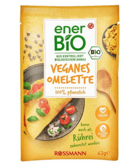 Veganes Omelette von enerBIO: Eine Zutat ist Rossmann zufolge mit Salmonellen belastet.